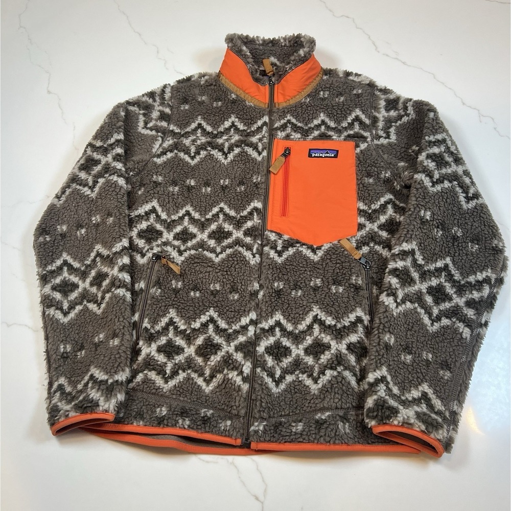 Patagonia Classic Retro-X Fleece Jacket Women's M Cedar Orange 23074 Full Zip‎